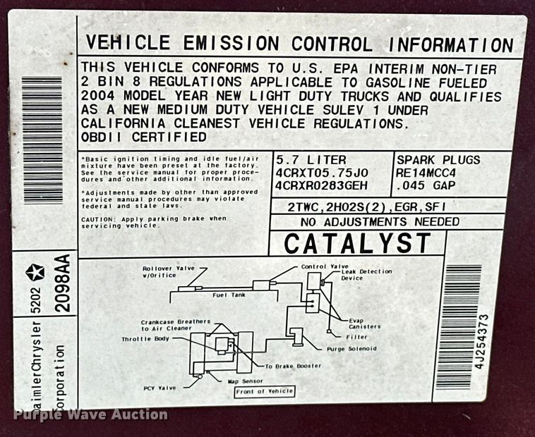 image for item NR9774 2004 Dodge Ram 1500 pickup truck