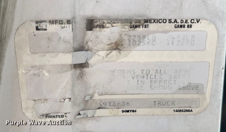 image for item NR9852 1986 Chevrolet  El Camino 