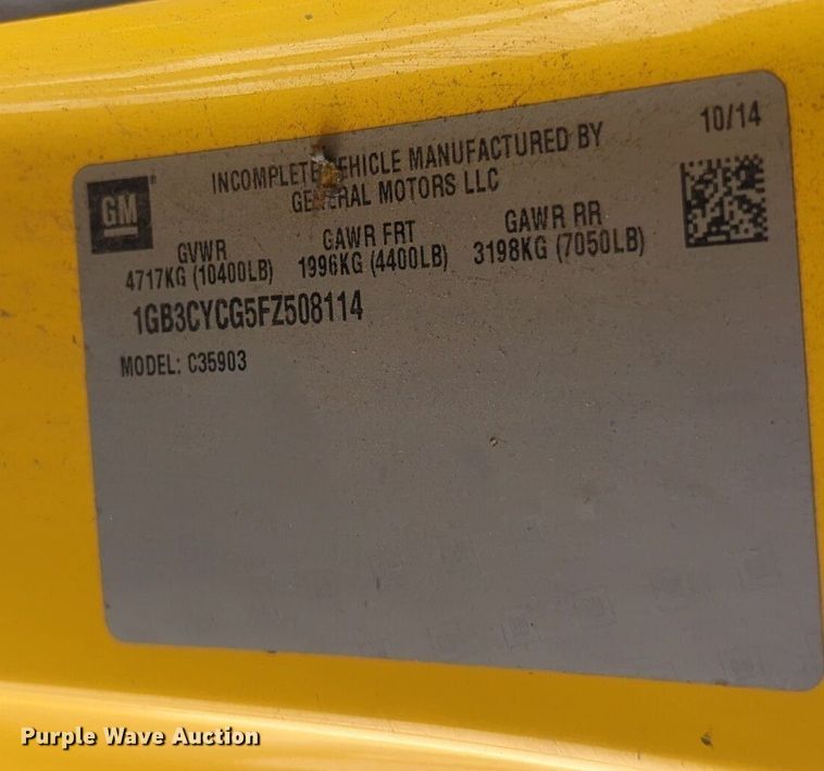 image for item NZ9593 2015 Chevrolet Silverado 3500HD utility bed pickup truck