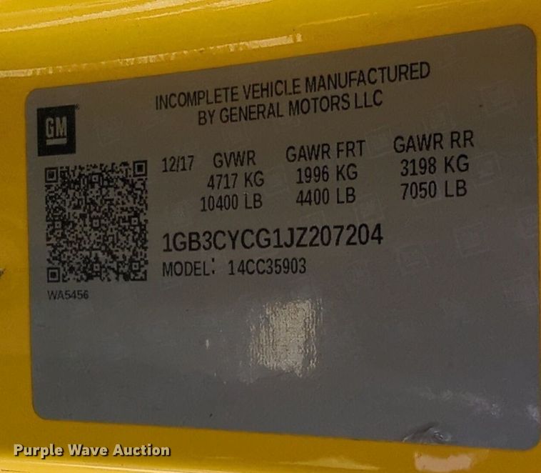 image for item NZ9594 2018 Chevrolet Silverado 3500HD utility bed pickup truck