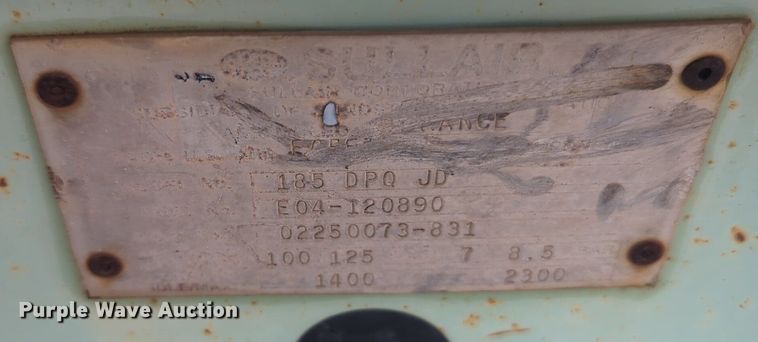 image for item NZ9647 Sullair 185 air compressor