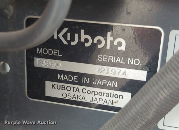 image for item NZ9700 2018 Kubota  F3990 lawn mower