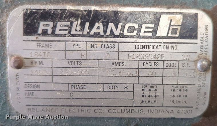 image for item NZ9701 Reliance 184TC electric motor