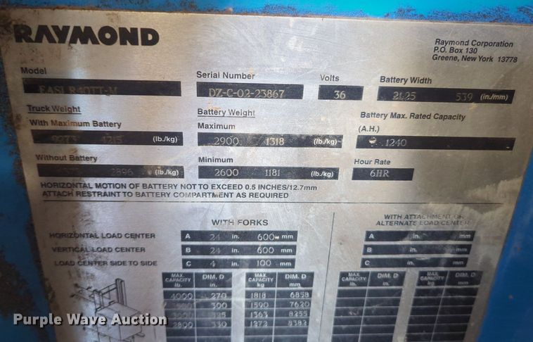 image for item NZ9706 Raymond EASI R40TT-M order picker