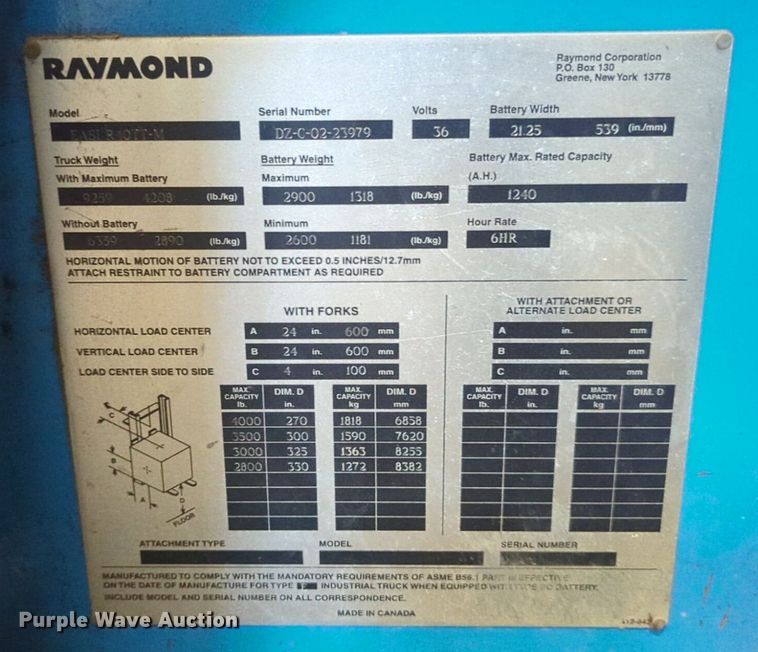 image for item NZ9707 Raymond EASIR 40TT-M order picker