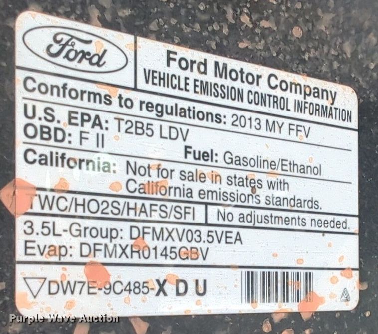 image for item NZ9713 2013 Ford Taurus Police Interceptor 