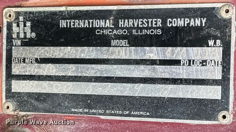 image for item OE9107 1979 International  Scout Traveler SUV