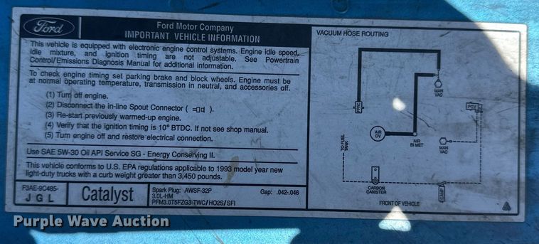 image for item OE9160 1993 Ford Ranger XLT SuperCab pickup truck