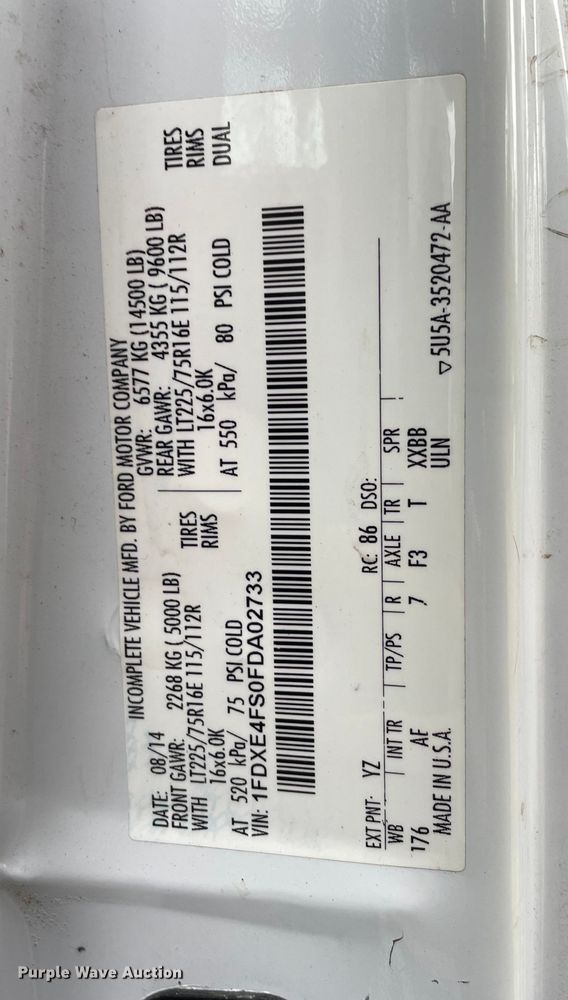 image for item OG9889 2015 Ford E450 Super Duty sewer inspection truck