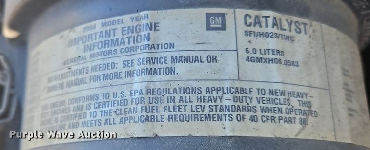 image for item OK9851 2004 Chevrolet  Express 3500 box truck