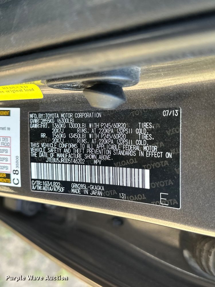 image for item OM9495 2013 Toyota  4Runner Limited SUV