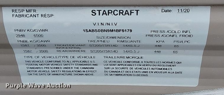 image for item OM9956 2021 Starcraft  Autumn Ridge  camper