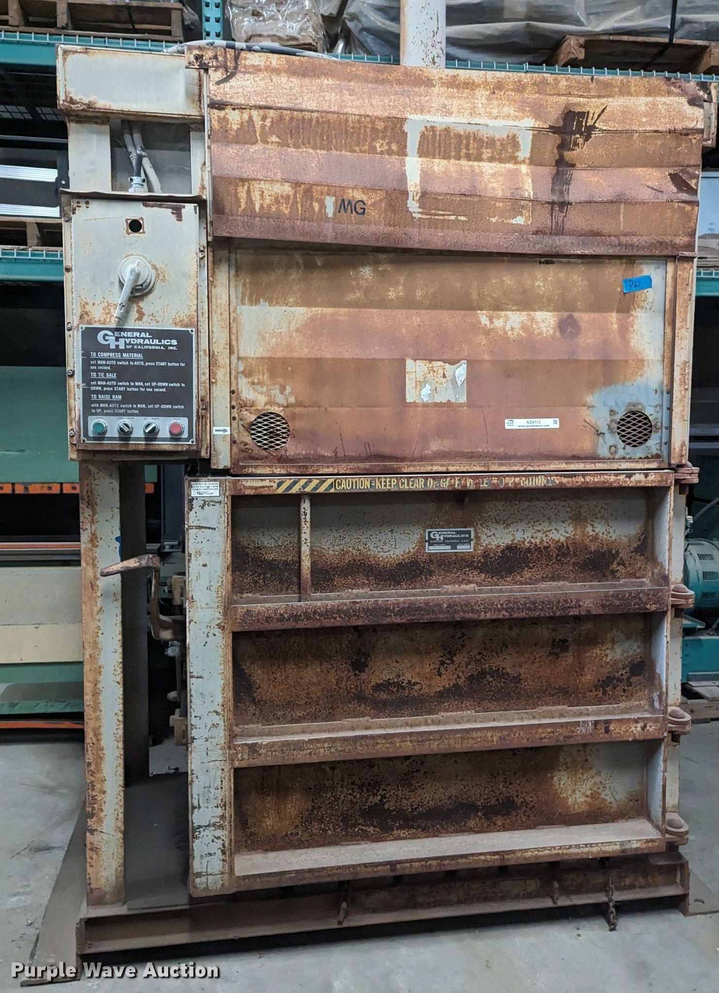 General Hydraulics of California cardboard baler in Oklahoma City, OK