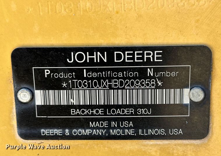 image for item DG4367 2011 John Deere 310J backhoe