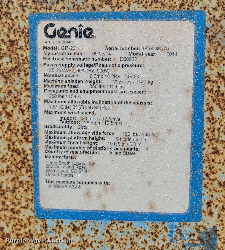 image for item DI3043 (2) Genie GR-20 vertical lifts