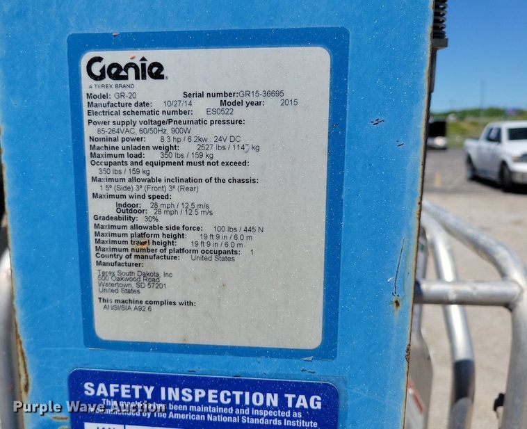 image for item DI3044 (2) Genie GR-20 vertical lifts