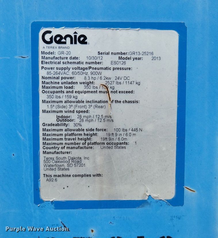 image for item DI3044 (2) Genie GR-20 vertical lifts