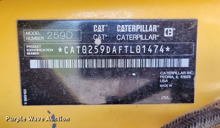 image for item DI3054 2014 Caterpillar 259D tracked skid steer loader