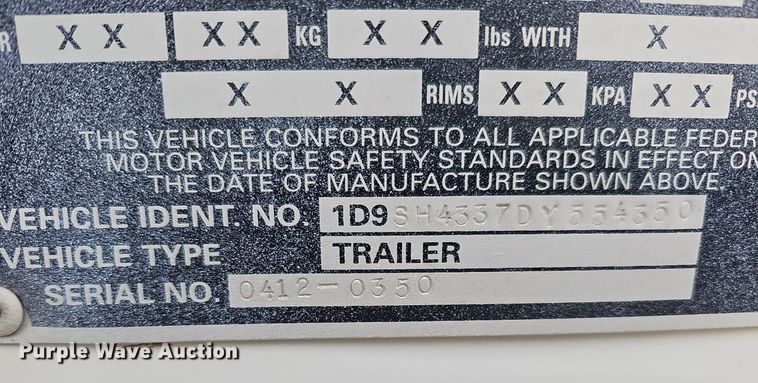 image for item DK0620 2013 Dakota 4300 BDT bottom dump trailer