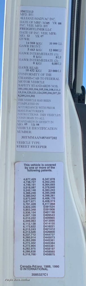 image for item DM7814 2008 International 4300 street sweeper truck