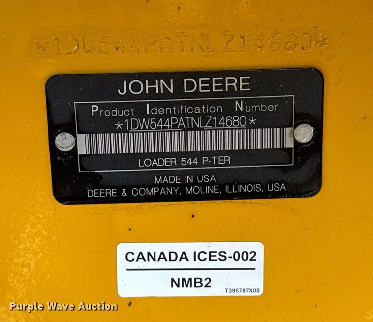 image for item DN7685 2022 John Deere  544 P-Tier wheel loader