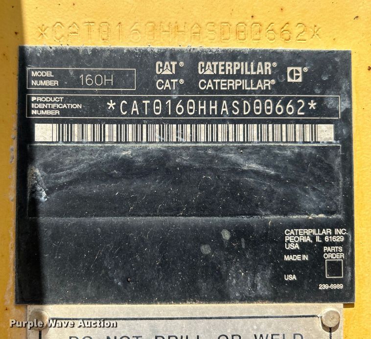 image for item DO1094 2006 Caterpillar  160H VHP Plus motor grader