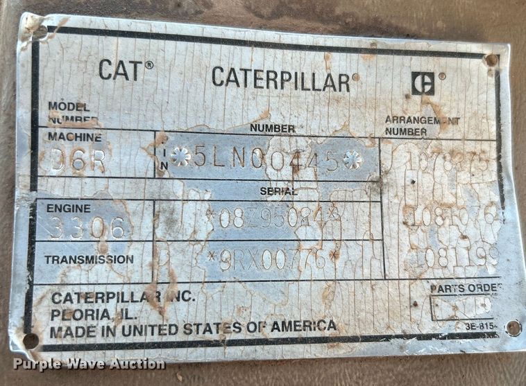 image for item DO1098 1996 Caterpillar  D6R XL dozer