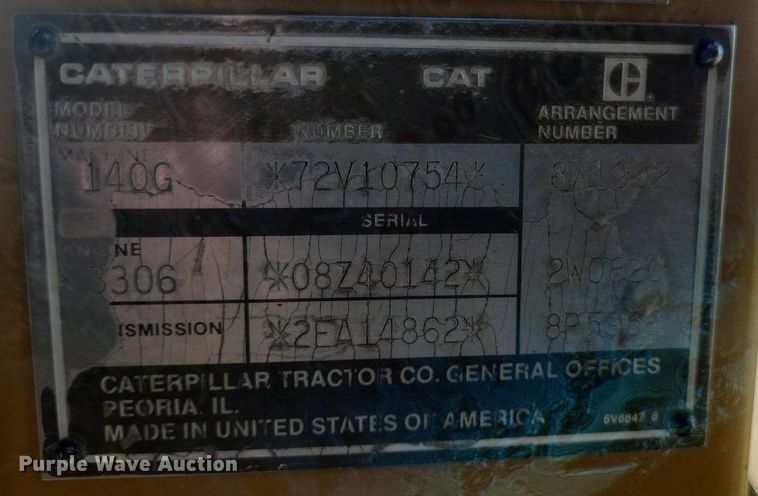 image for item DO4899 1987 Caterpillar 140G motor grader