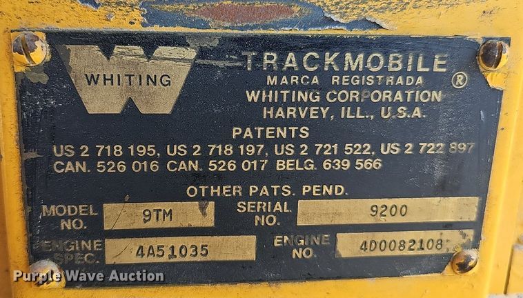 image for item DP0861 Whiting 9TM rail car mover