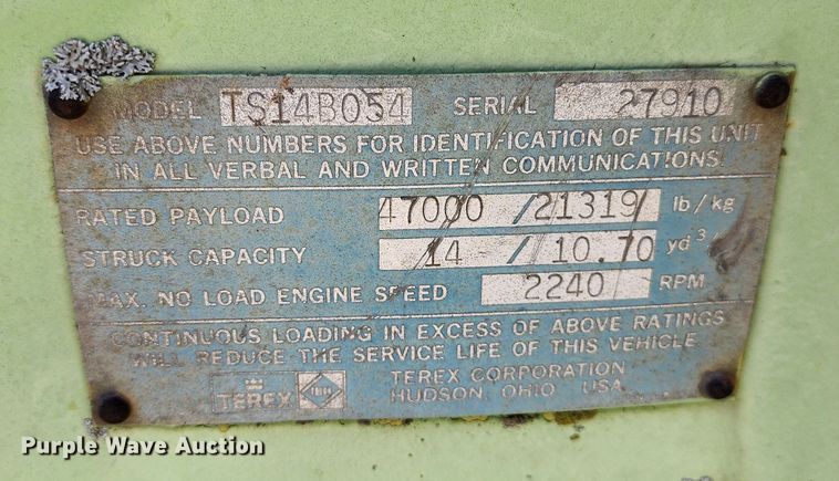 image for item DP1413 Terex TS-14B conventional scraper
