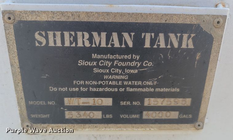 image for item DP3525 Sherman Tank WT-10 water tank bed