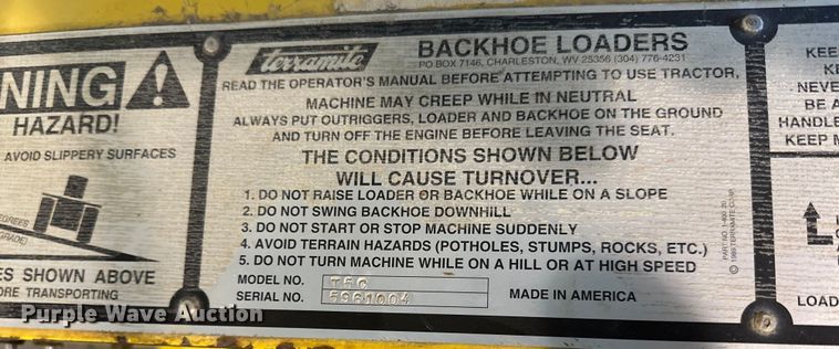 image for item DQ0753 1999 Terramite T5C backhoe