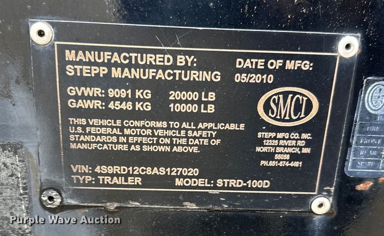 image for item DQ0771 2010 Stepp STRD100D oil distributor trailer