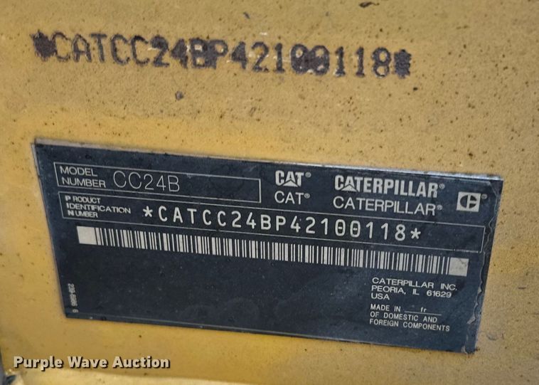 image for item DQ0783 2014 Caterpillar  CC24B single drum vibratory roller