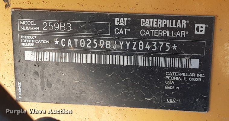 image for item DQ6967 2013 Caterpillar 259B Series 3 tracked skid steer loader