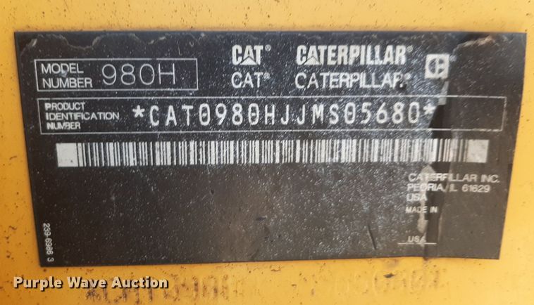 image for item DQ7030 2010 Caterpillar 980H wheel loader