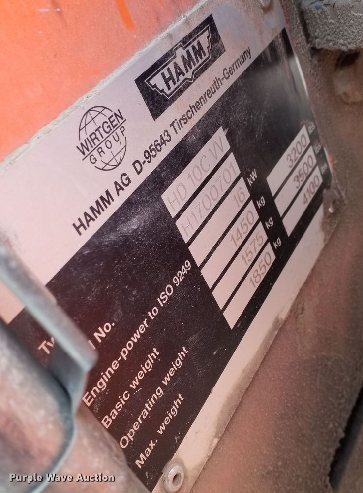 image for item DR4283 2015 Hamm HD10CVV double drum vibratory roller