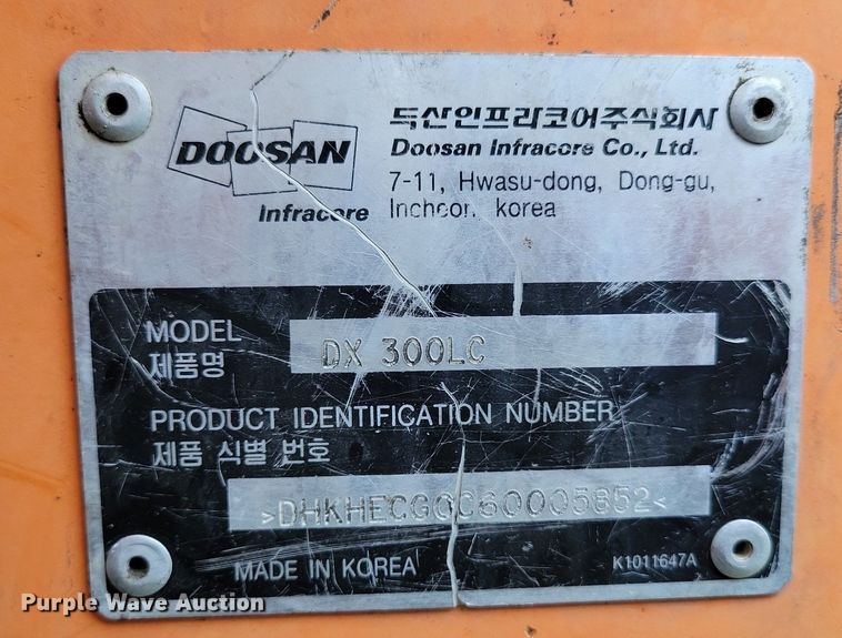 image for item DR7951 2007 Doosan DX300LC excavator