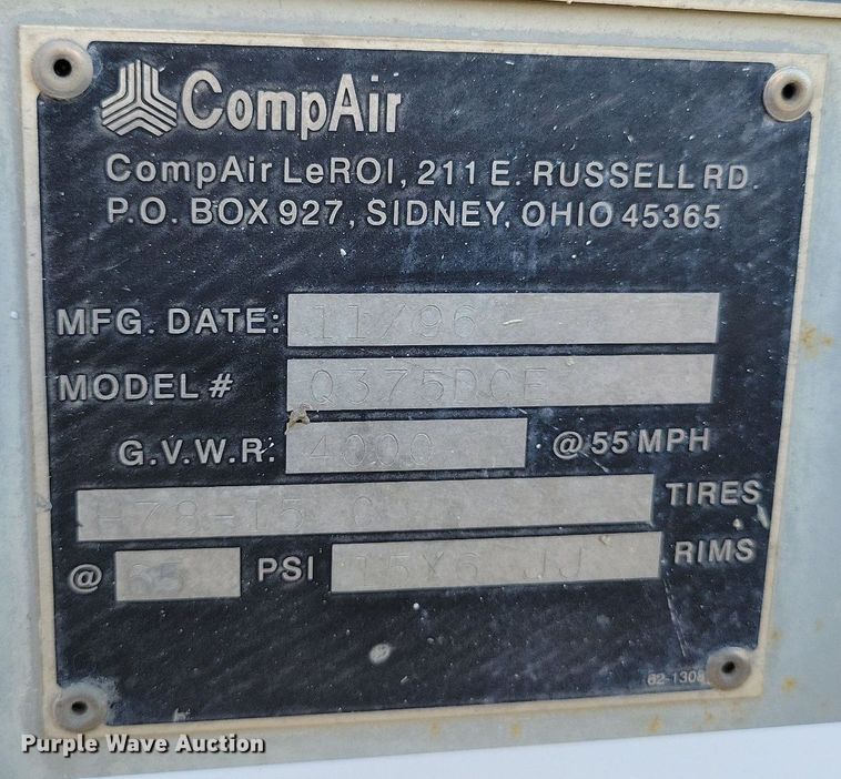 image for item DR8020 1996 LeRoi 375 air compressor