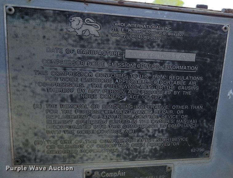 image for item DR8020 1996 LeRoi 375 air compressor
