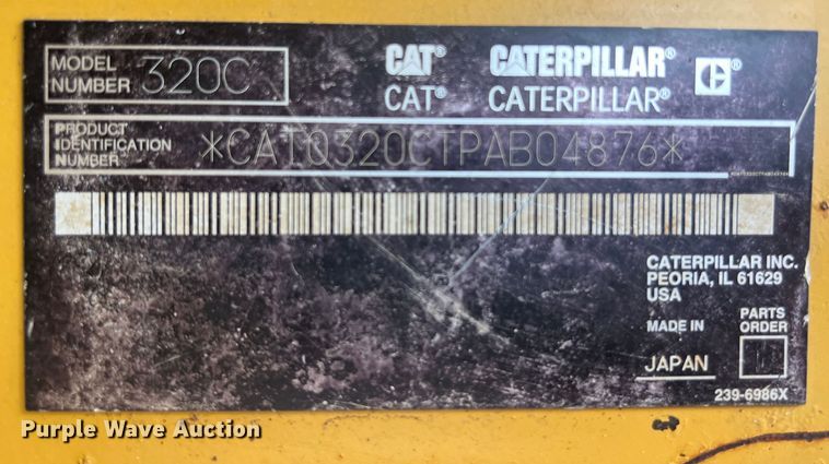 image for item DS2971 2005 Caterpillar 320C excavator