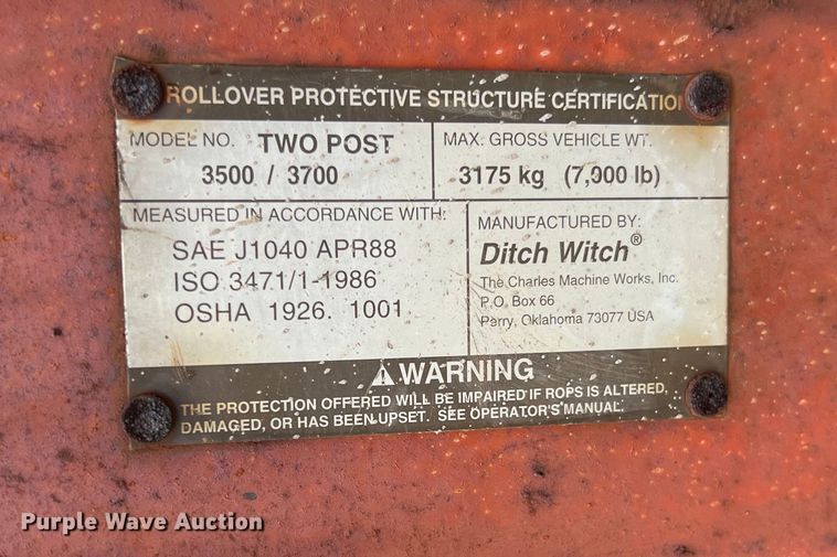 image for item DS2981 2000 Ditch Witch  3700DD trencher