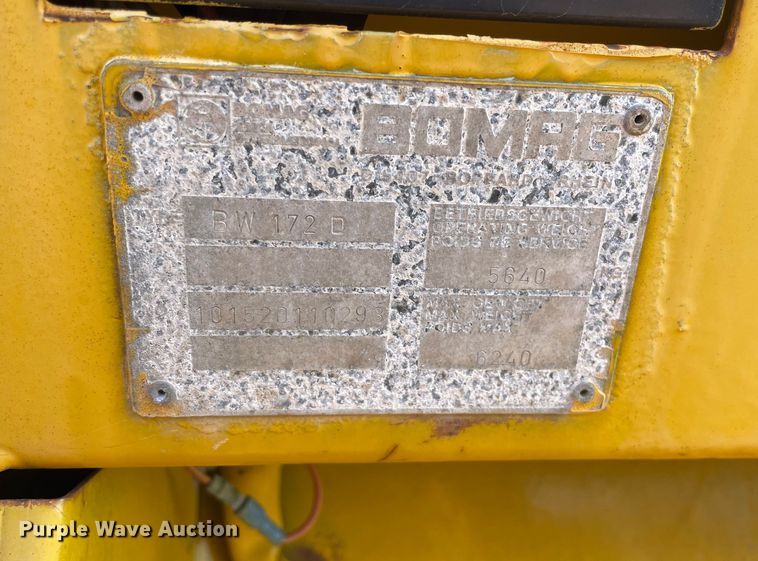 image for item DS5487 1986 Bomag  BW172D single drum vibratory roller