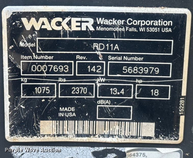 image for item DU3004 2006 Wacker RD11A double drum vibratory roller