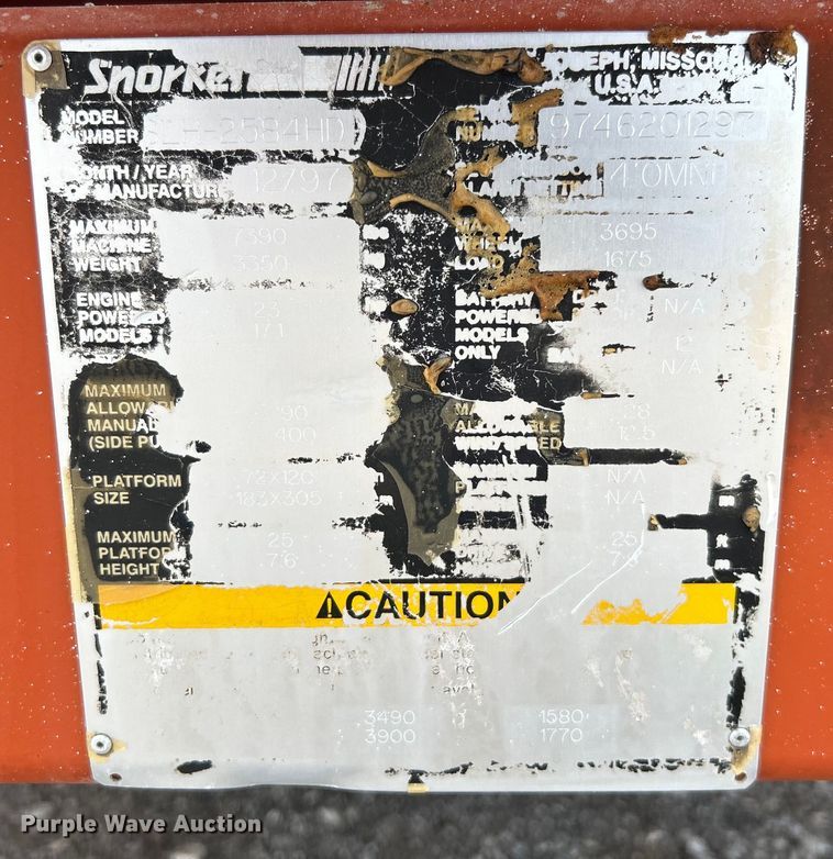 image for item EG1495 1997 Snorkel SRH-2584HD scissor lift