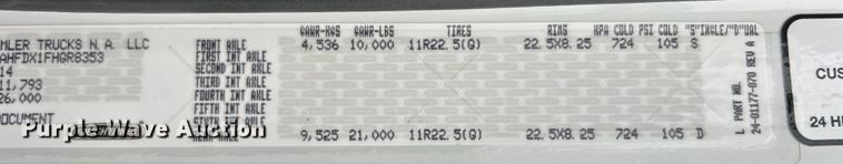 image for item EG1501 2015 Freightliner  Business Class M2 dump truck