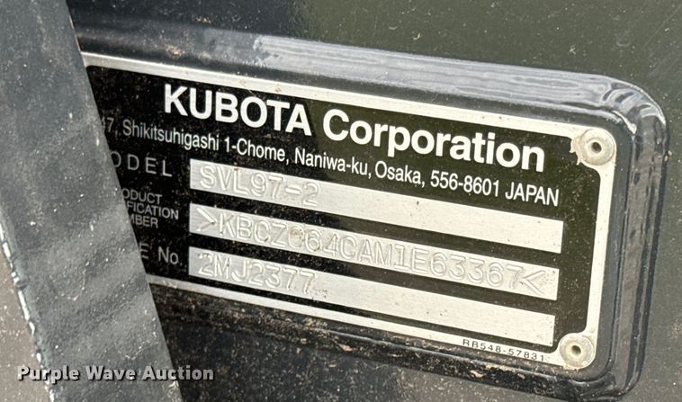 image for item EH5418 2021 Kubota SVL97-2 tracked skid steer loader
