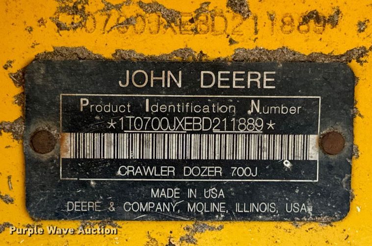 image for item EH5425 2012 John Deere  700J LGP dozer