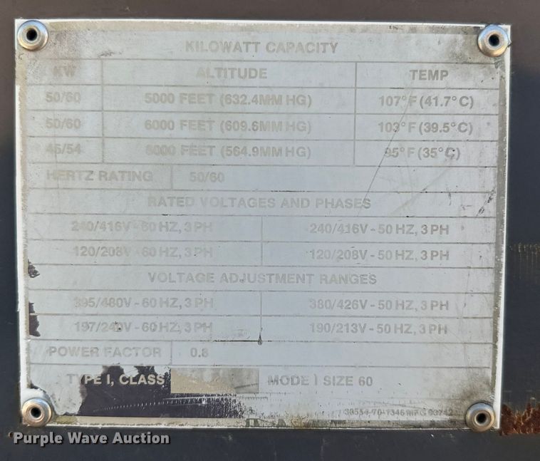 image for item EH5482 1978 Fermont MEP006A generator