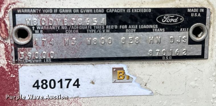 image for item EH5488 1976 Ford NT8000 dump truck